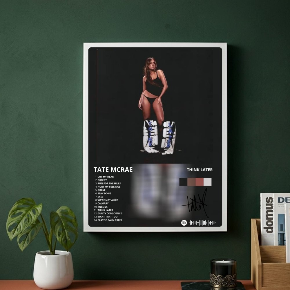Tate McRae - Think Later Poster with Frame - Vibes DistrictTate McRae - Think Later Poster with Frame poster SilverVibes District