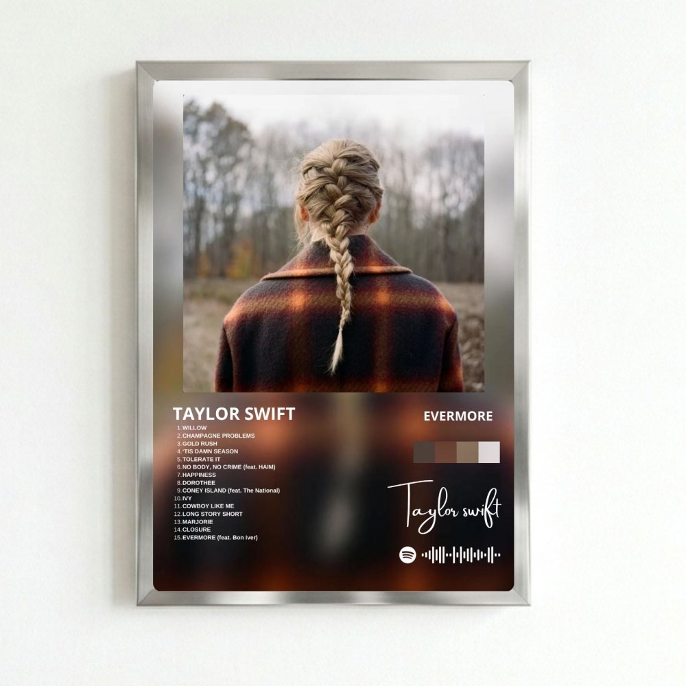 taylor swift - evermore - Vibes Districttaylor swift - evermore poster SilverVibes District