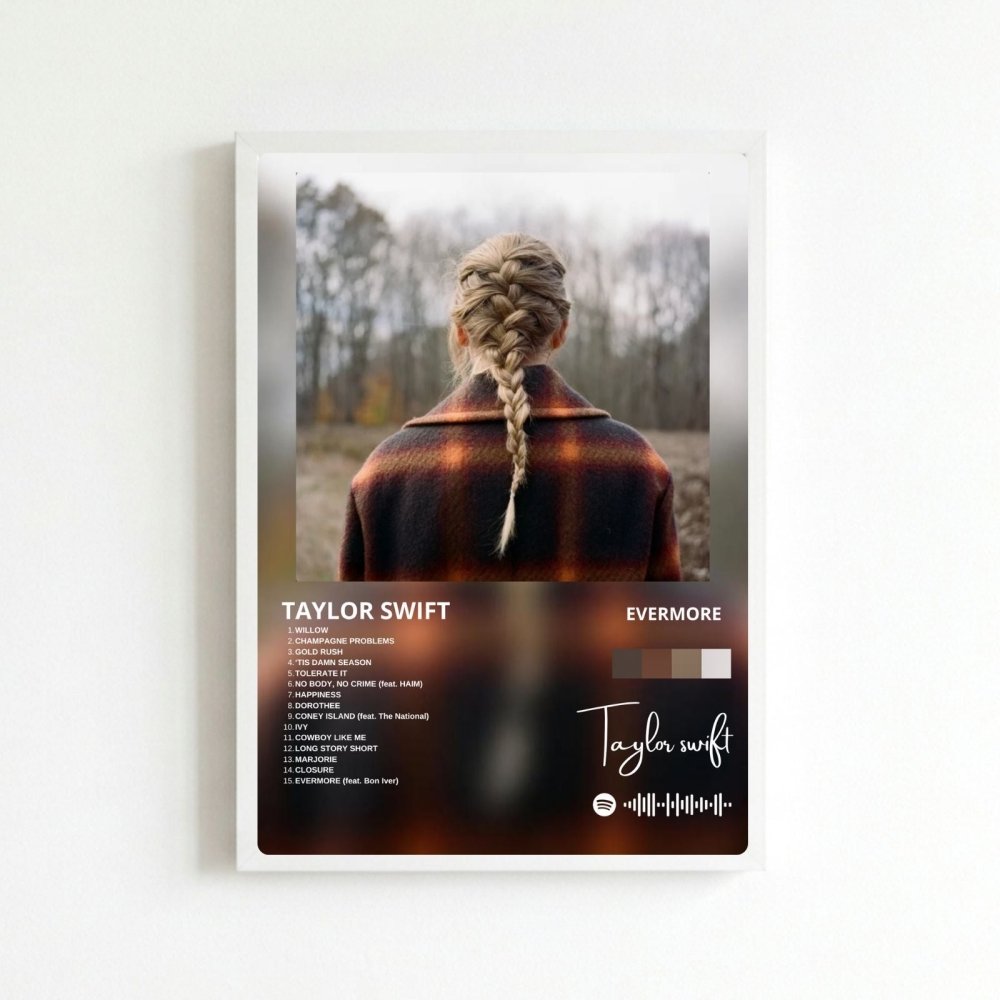 taylor swift - evermore - Vibes Districttaylor swift - evermore poster BiancoVibes District