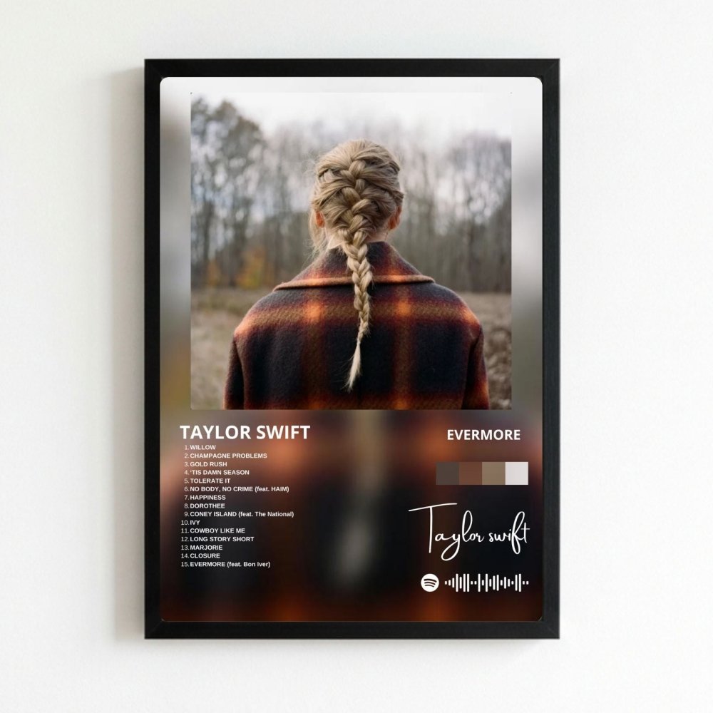 taylor swift - evermore - Vibes Districttaylor swift - evermore poster NeroVibes District