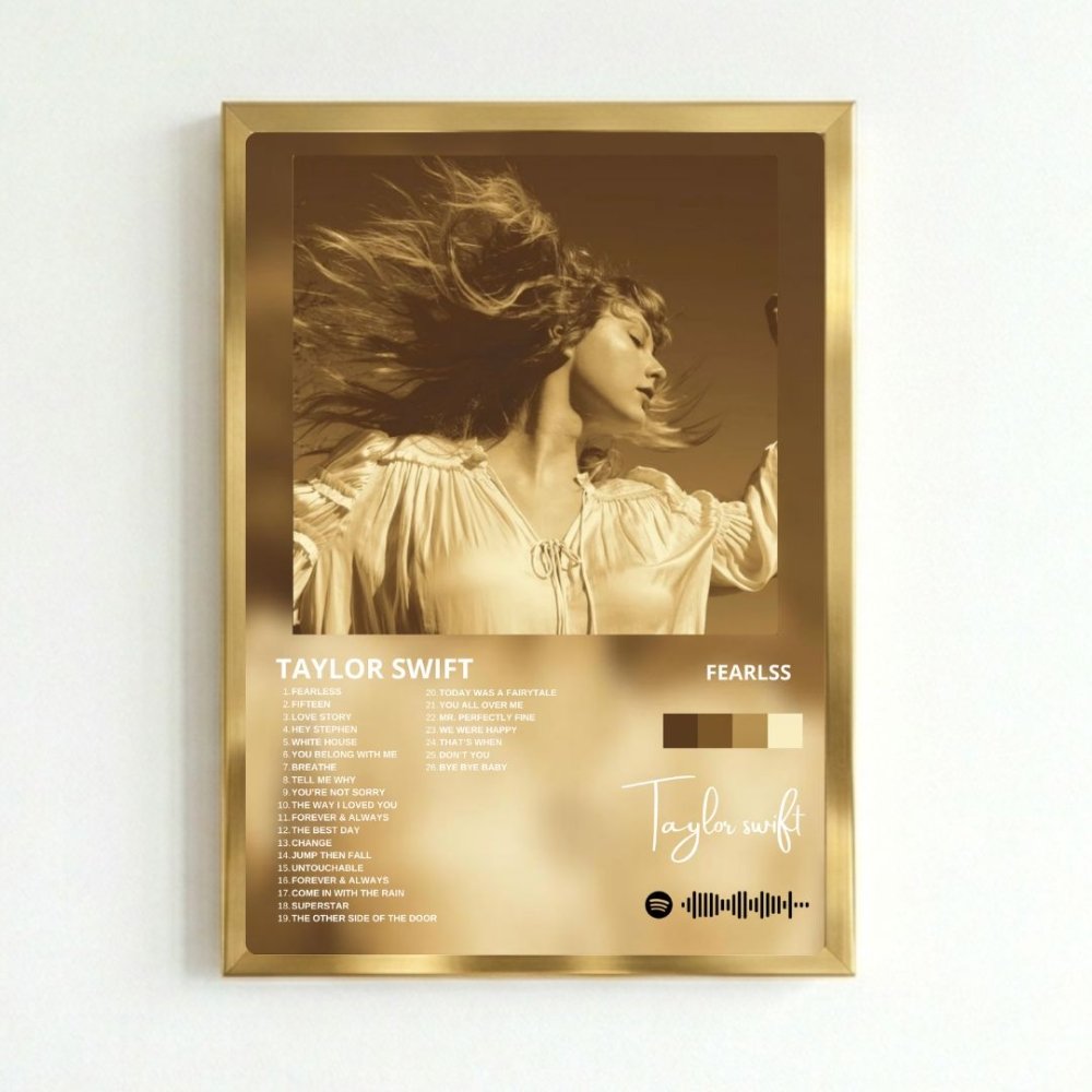 Taylor Swift - Fearless Poster with Frame - Vibes DistrictTaylor Swift - Fearless Poster with Frame poster GoldVibes District