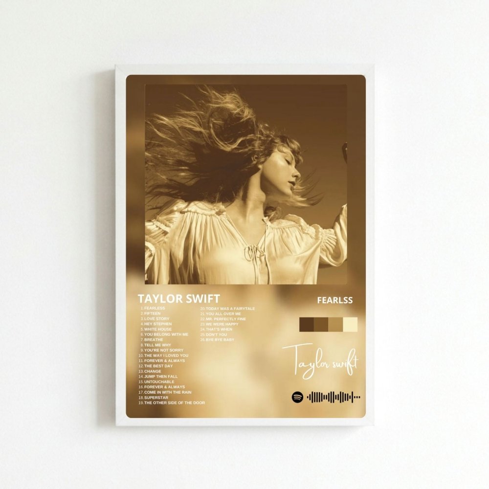 Taylor Swift - Fearless Poster with Frame - Vibes DistrictTaylor Swift - Fearless Poster with Frame poster BiancoVibes District