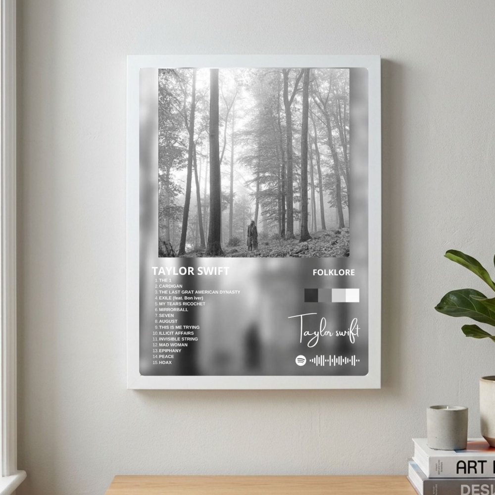Taylor Swift - Folklore Poster with Frame - Vibes DistrictTaylor Swift - Folklore Poster with Frame poster SilverVibes District