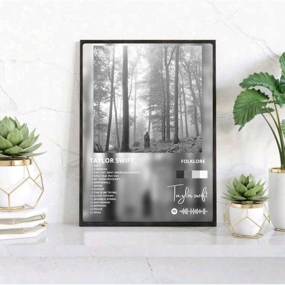 Taylor Swift - Folklore Poster with Frame - Vibes DistrictTaylor Swift - Folklore Poster with Frame poster SilverVibes District