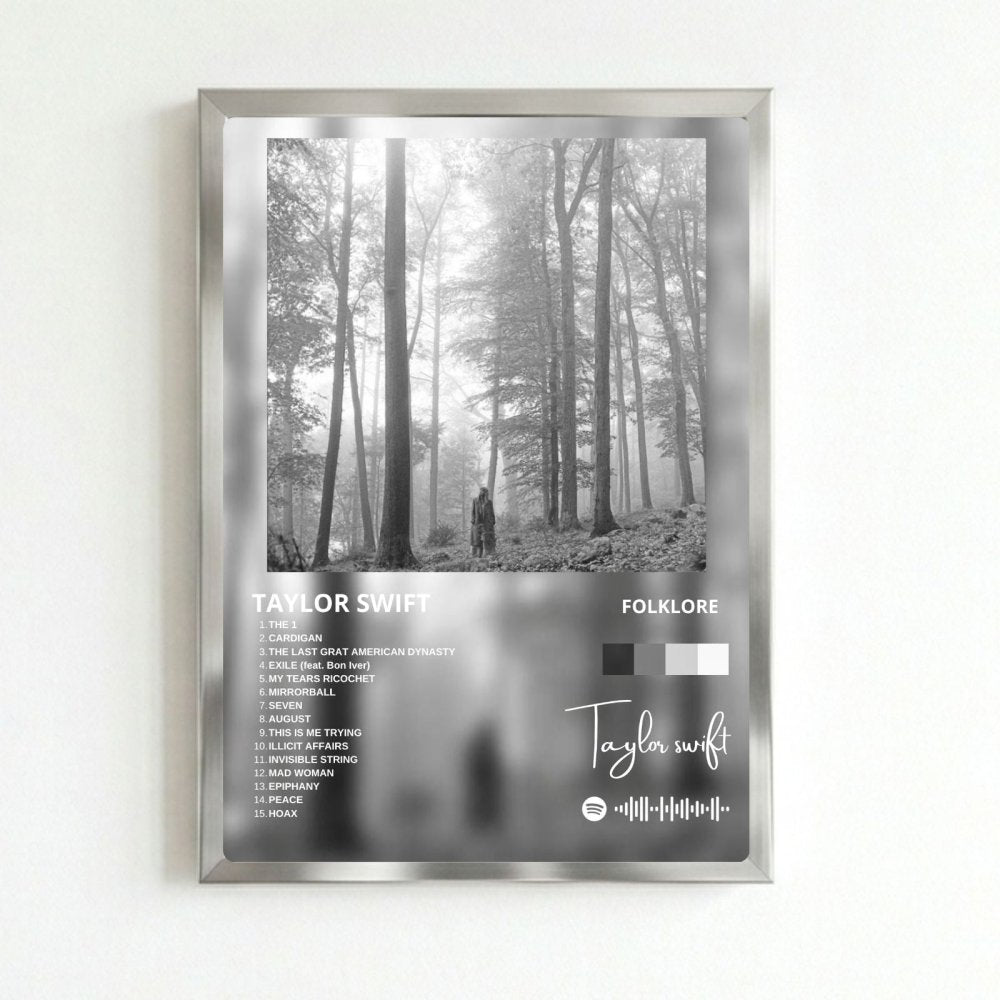 Taylor Swift - Folklore Poster with Frame - Vibes DistrictTaylor Swift - Folklore Poster with Frame poster SilverVibes District