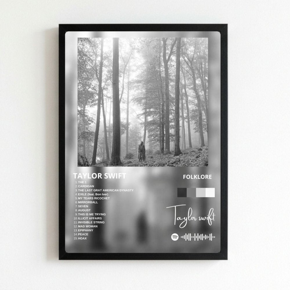 Taylor Swift - Folklore Poster with Frame - Vibes DistrictTaylor Swift - Folklore Poster with Frame poster NeroVibes District