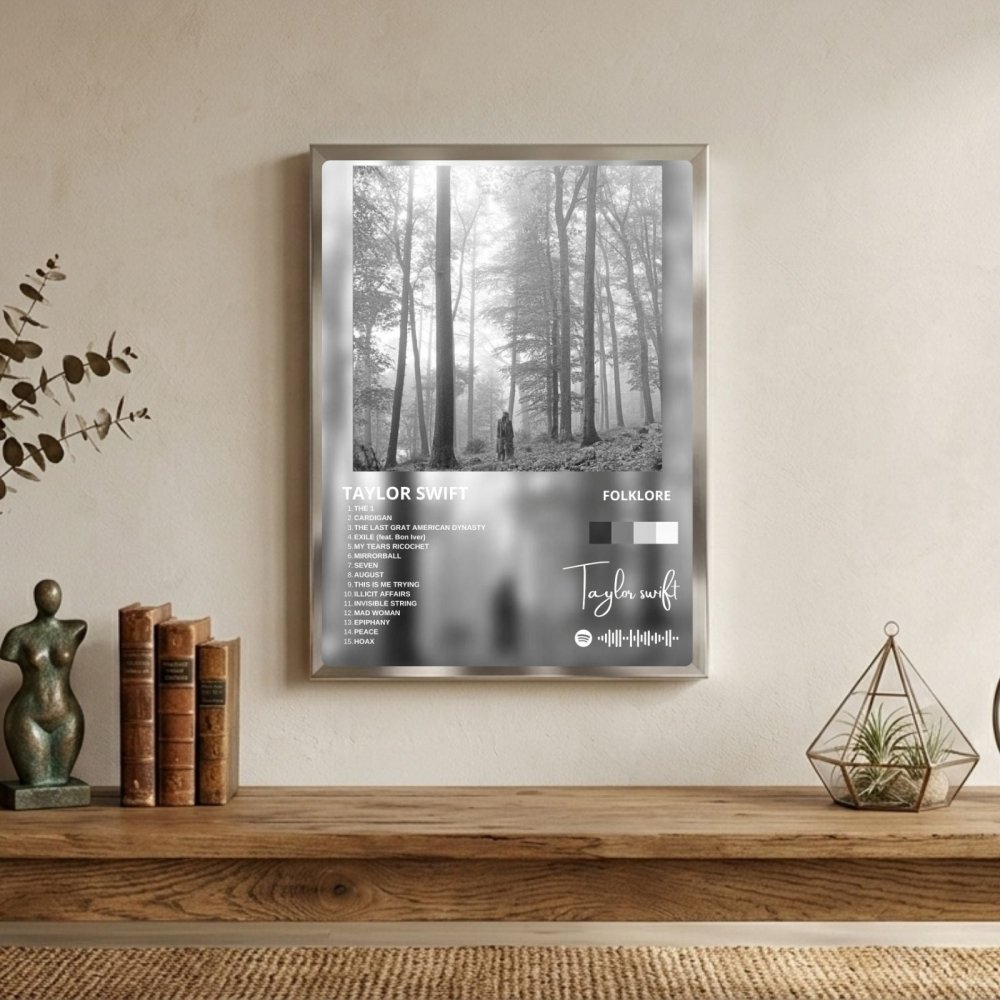 Taylor Swift - Folklore Poster with Frame - Vibes DistrictTaylor Swift - Folklore Poster with Frame poster SilverVibes District
