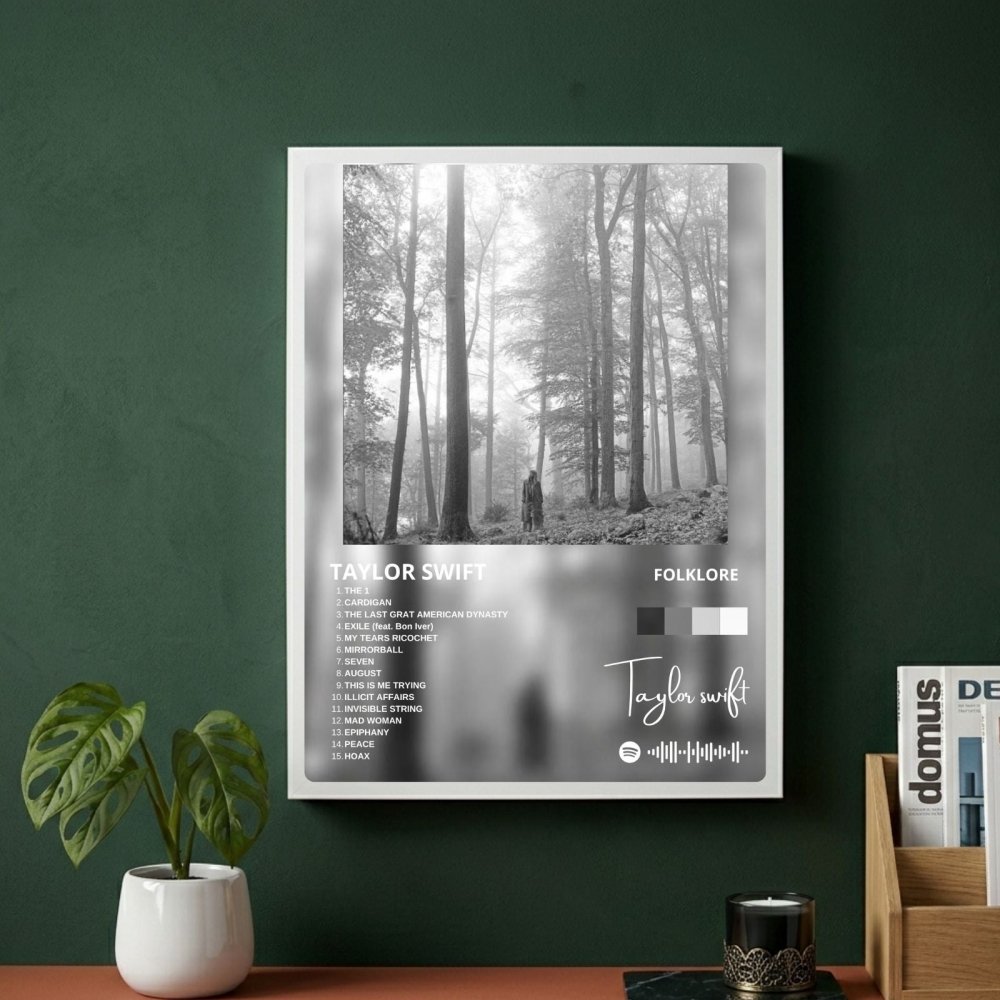 Taylor Swift - Folklore Poster with Frame - Vibes DistrictTaylor Swift - Folklore Poster with Frame poster SilverVibes District