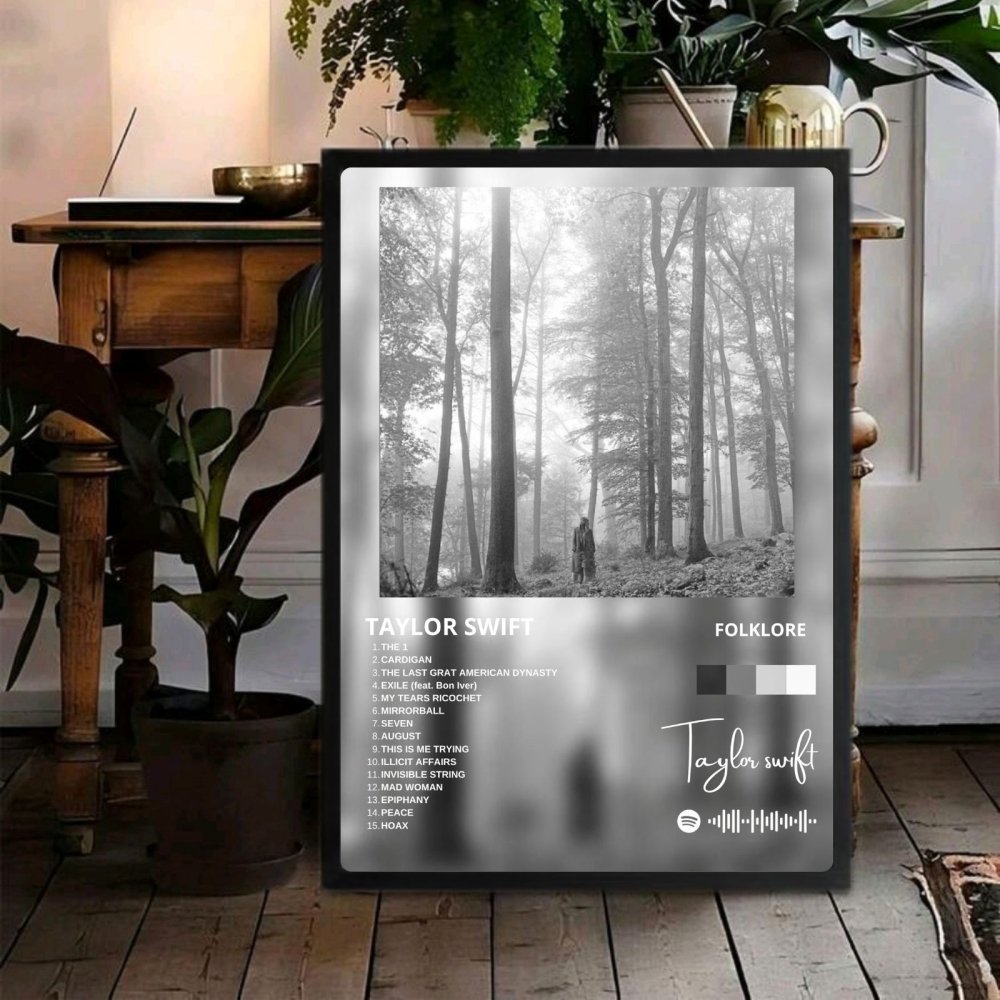 Taylor Swift - Folklore Poster with Frame - Vibes DistrictTaylor Swift - Folklore Poster with Frame poster SilverVibes District