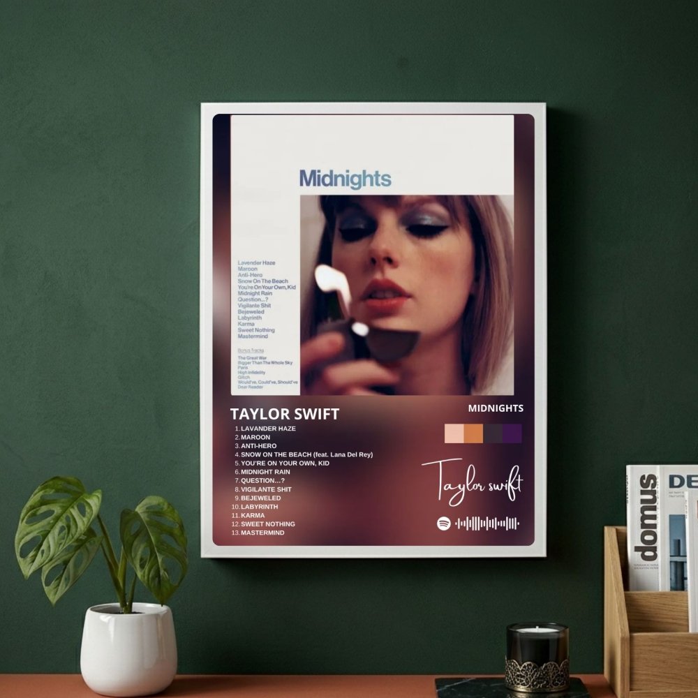 Taylor Swift - Midnights Poster with Frame - Vibes DistrictTaylor Swift - Midnights Poster with Frame poster GoldVibes District