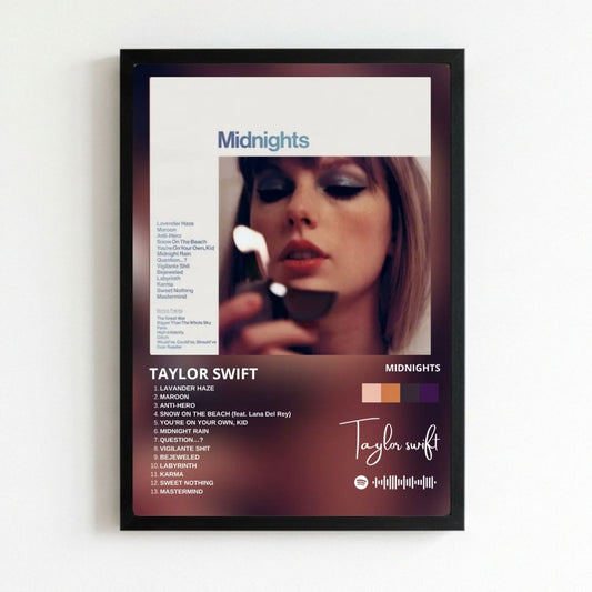 Taylor Swift - Midnights Poster with Frame - Vibes DistrictTaylor Swift - Midnights Poster with Frame poster NeroVibes District