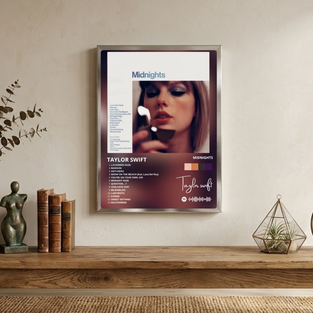 Taylor Swift - Midnights Poster with Frame - Vibes DistrictTaylor Swift - Midnights Poster with Frame poster GoldVibes District