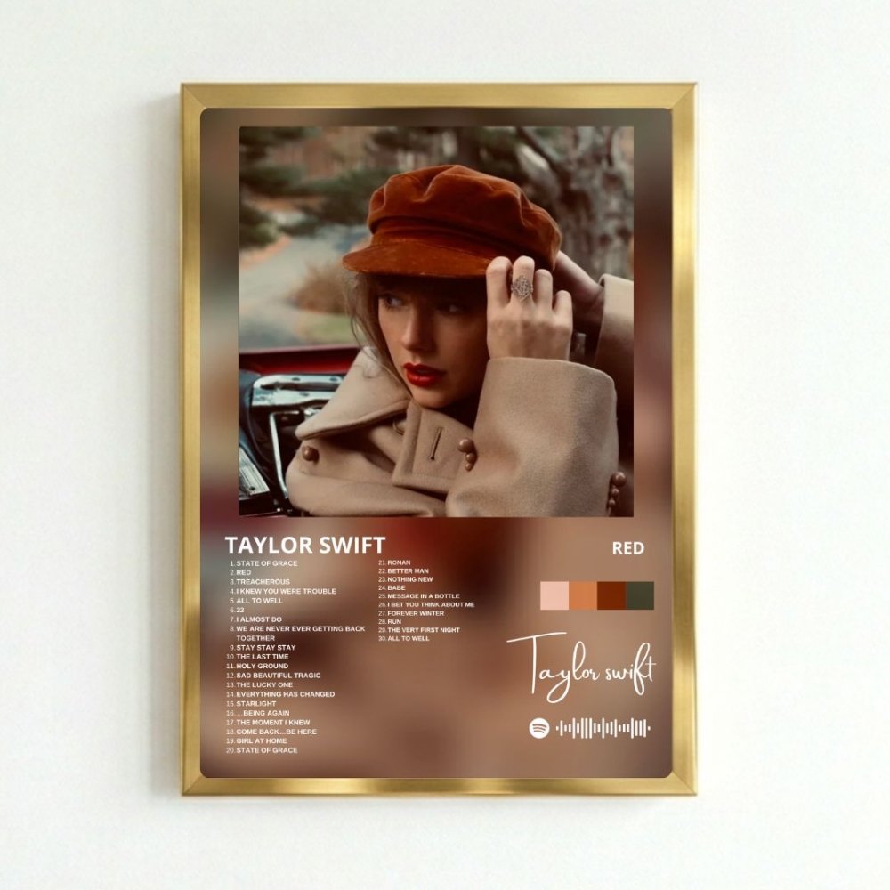 Taylor Swift - Red Poster with Frame - Vibes DistrictTaylor Swift - Red Poster with Frame poster GoldVibes District