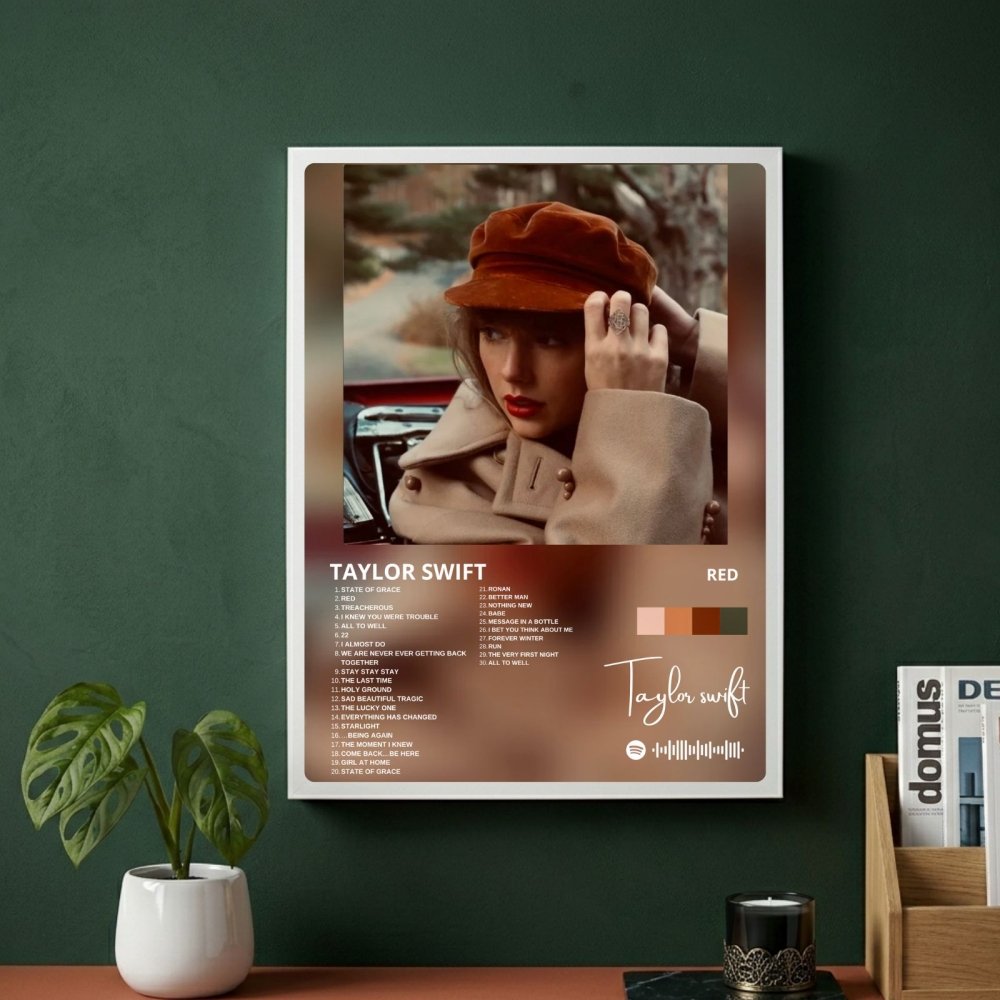 Taylor Swift - Red Poster with Frame - Vibes DistrictTaylor Swift - Red Poster with Frame poster BiancoVibes District