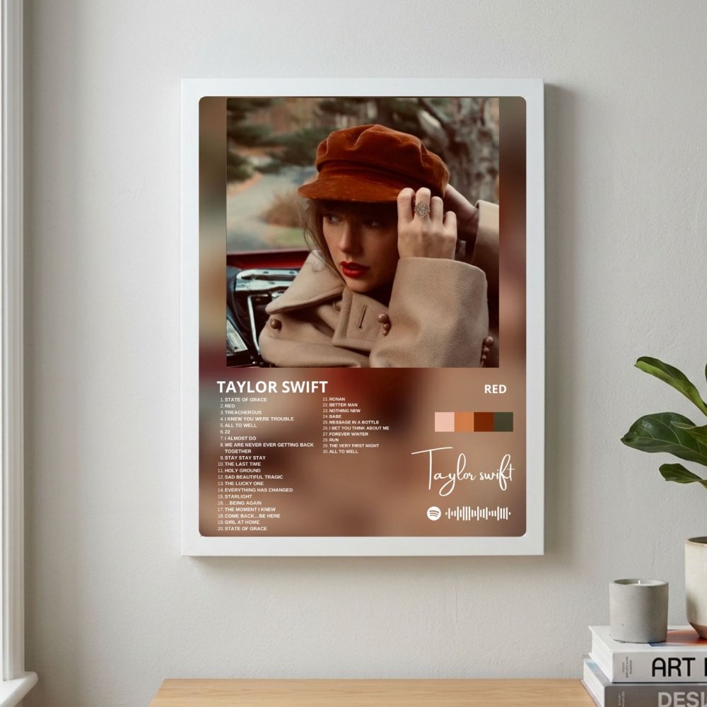 Taylor Swift - Red Poster with Frame - Vibes DistrictTaylor Swift - Red Poster with Frame poster BiancoVibes District