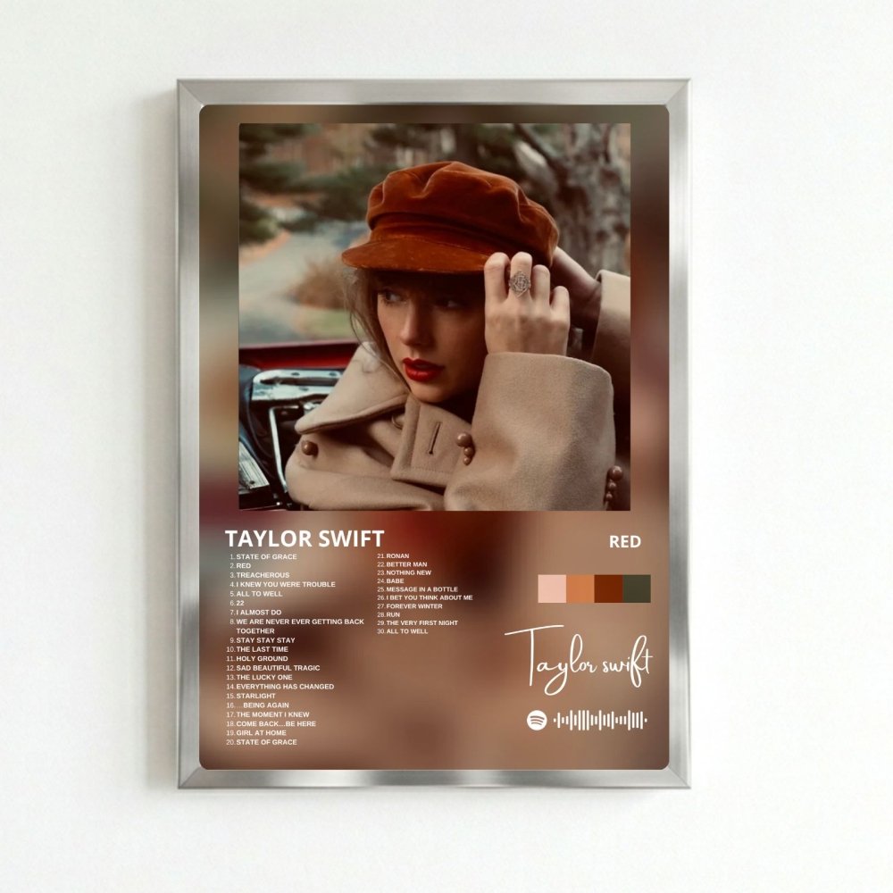 Taylor Swift - Red Poster with Frame - Vibes DistrictTaylor Swift - Red Poster with Frame poster SilverVibes District