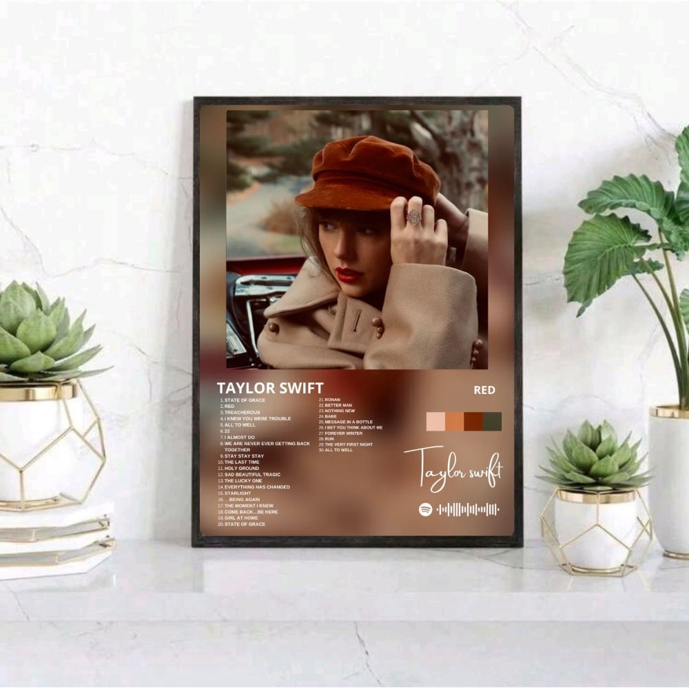 Taylor Swift - Red Poster with Frame - Vibes DistrictTaylor Swift - Red Poster with Frame poster BiancoVibes District