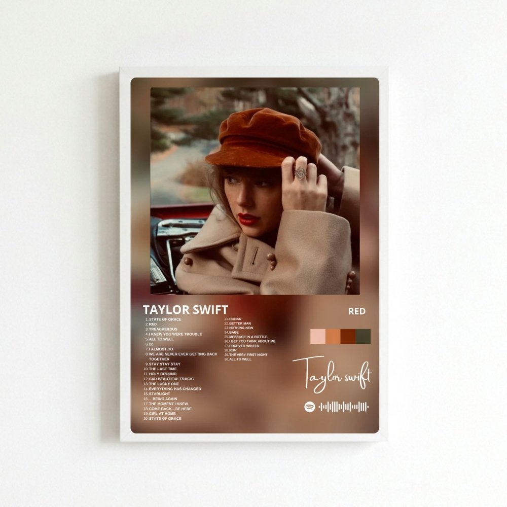 Taylor Swift - Red Poster with Frame - Vibes DistrictTaylor Swift - Red Poster with Frame poster BiancoVibes District