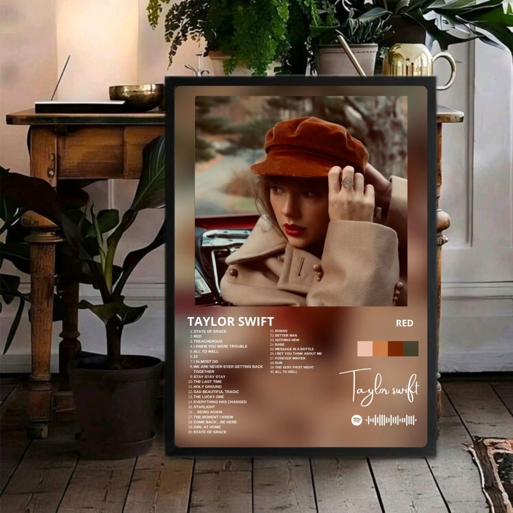 Taylor Swift - Red Poster with Frame - Vibes DistrictTaylor Swift - Red Poster with Frame poster BiancoVibes District