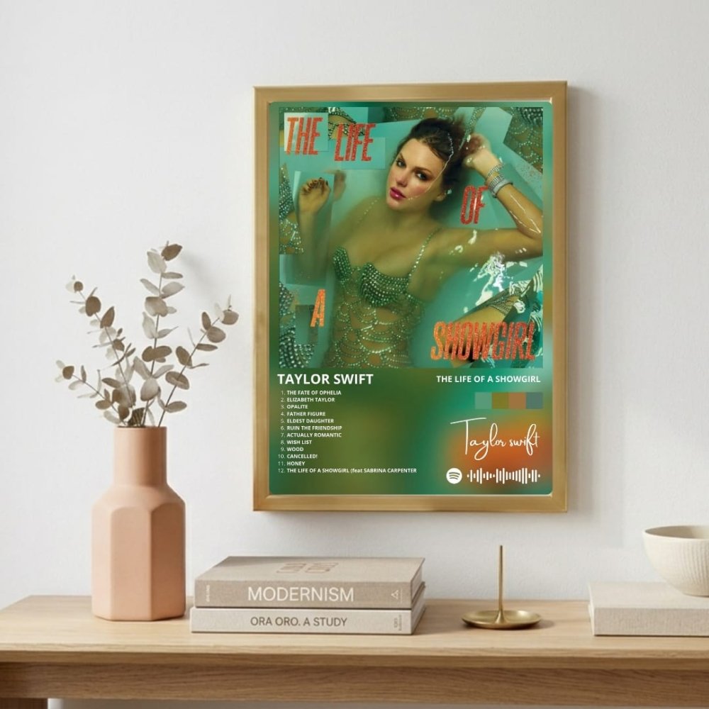 Taylor Swift - The Life Of A Showgirl Poster with Frame - Vibes DistrictTaylor Swift - The Life Of A Showgirl Poster with Frame poster SilverVibes District