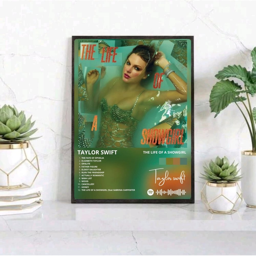 Taylor Swift - The Life Of A Showgirl Poster with Frame - Vibes DistrictTaylor Swift - The Life Of A Showgirl Poster with Frame poster SilverVibes District