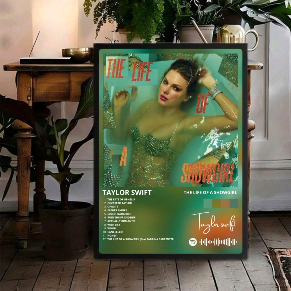 Taylor Swift - The Life Of A Showgirl Poster with Frame - Vibes DistrictTaylor Swift - The Life Of A Showgirl Poster with Frame poster SilverVibes District