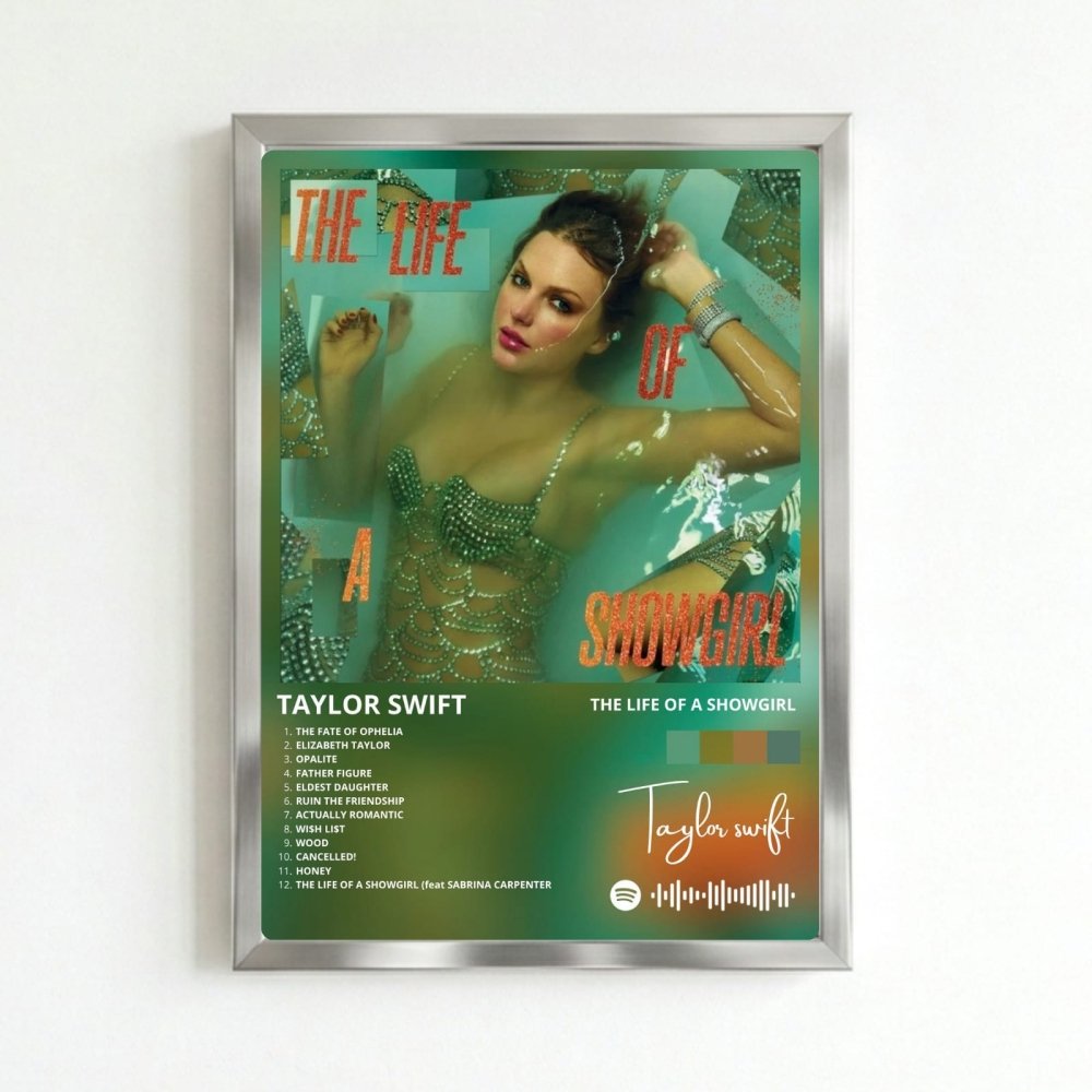 Taylor Swift - The Life Of A Showgirl Poster with Frame - Vibes DistrictTaylor Swift - The Life Of A Showgirl Poster with Frame poster SilverVibes District
