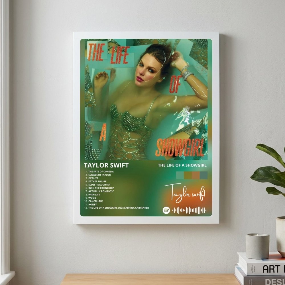 Taylor Swift - The Life Of A Showgirl Poster with Frame - Vibes DistrictTaylor Swift - The Life Of A Showgirl Poster with Frame poster SilverVibes District