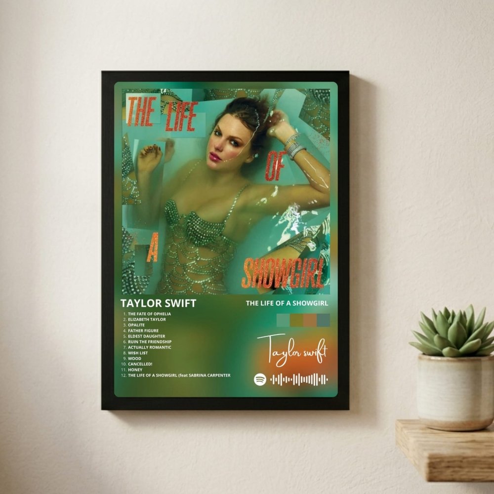 Taylor Swift - The Life Of A Showgirl Poster with Frame - Vibes DistrictTaylor Swift - The Life Of A Showgirl Poster with Frame poster SilverVibes District