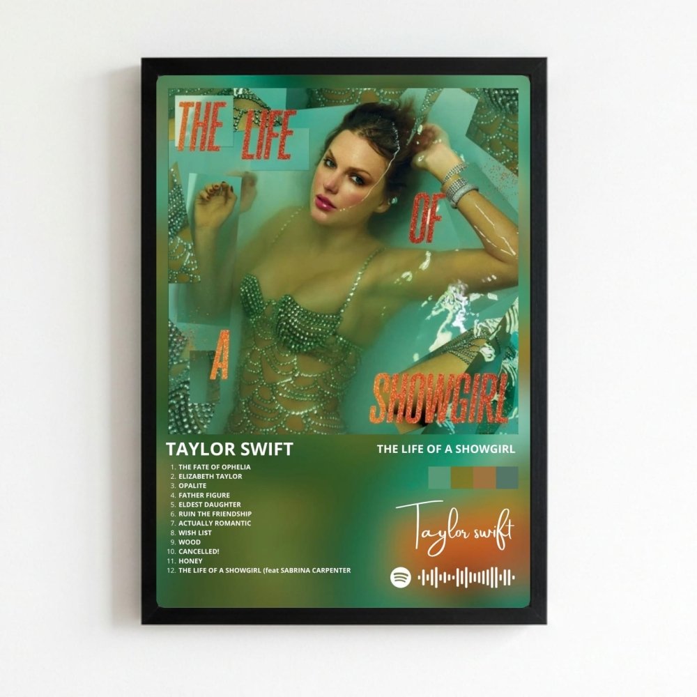Taylor Swift - The Life Of A Showgirl Poster with Frame - Vibes DistrictTaylor Swift - The Life Of A Showgirl Poster with Frame poster NeroVibes District