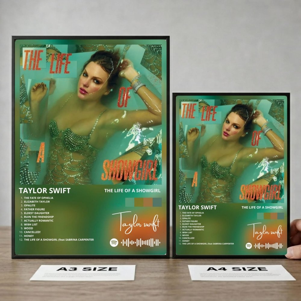 Taylor Swift - The Life Of A Showgirl Poster with Frame - Vibes DistrictTaylor Swift - The Life Of A Showgirl Poster with Frame poster SilverVibes District