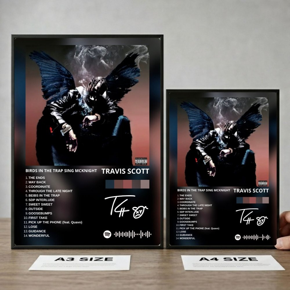 travis scott - birds in the trap sing mcknight - Vibes Districttravis scott - birds in the trap sing mcknight poster BiancoVibes District
