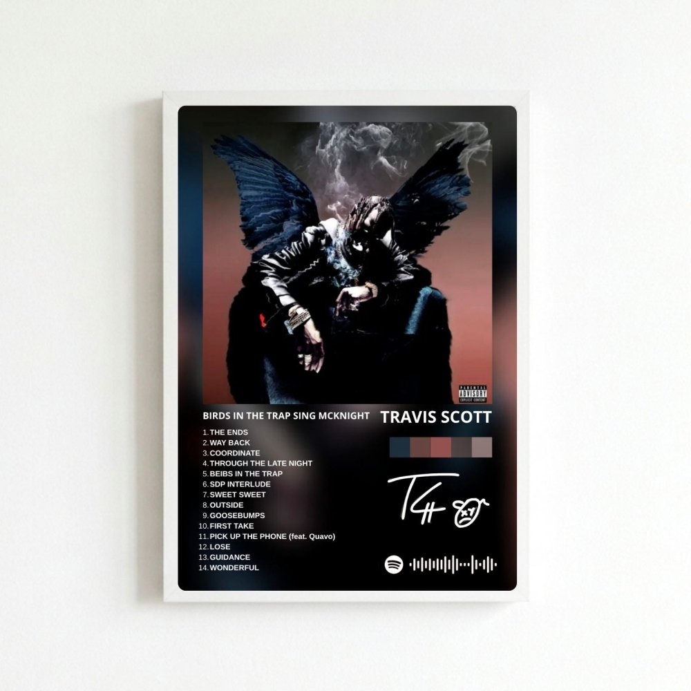 travis scott - birds in the trap sing mcknight - Vibes Districttravis scott - birds in the trap sing mcknight poster BiancoVibes District