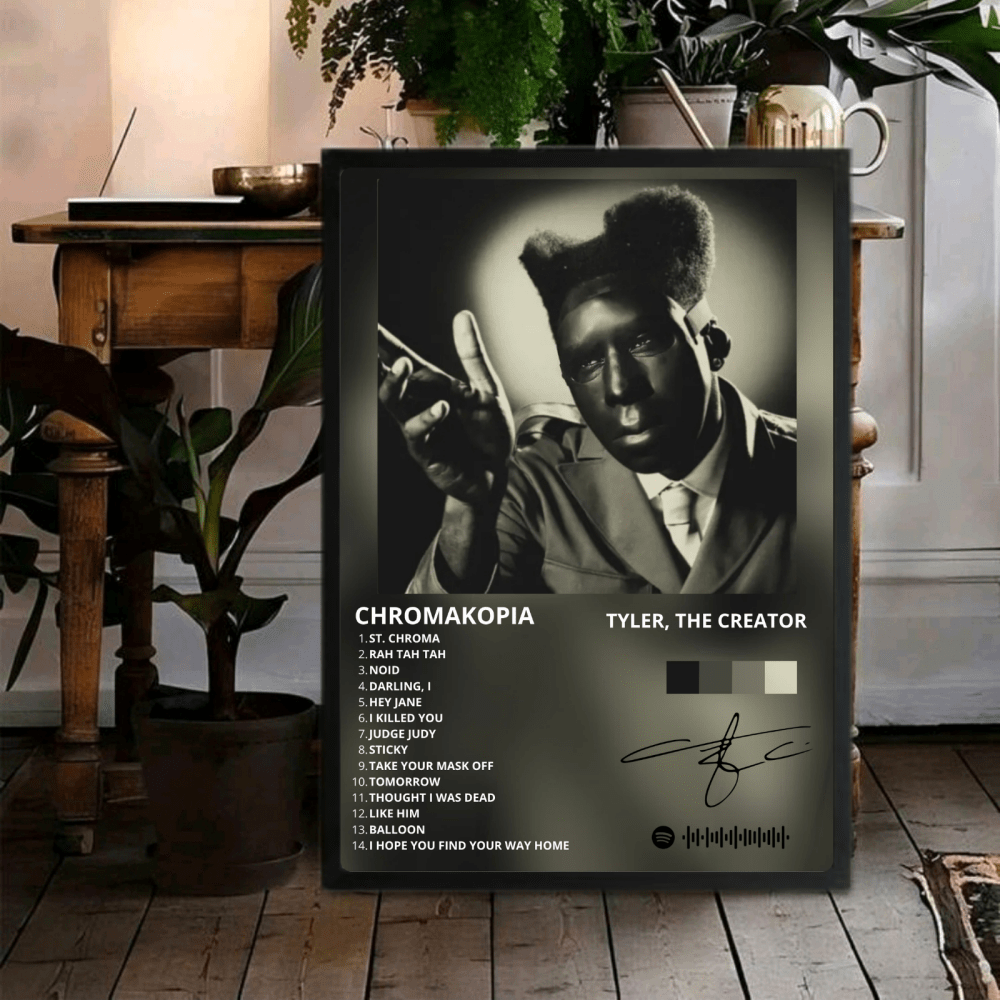 Tyler The Creator - Chromakopia Poster with Frame - Vibes DistrictTyler The Creator - Chromakopia Poster with Frame GoldVibes District