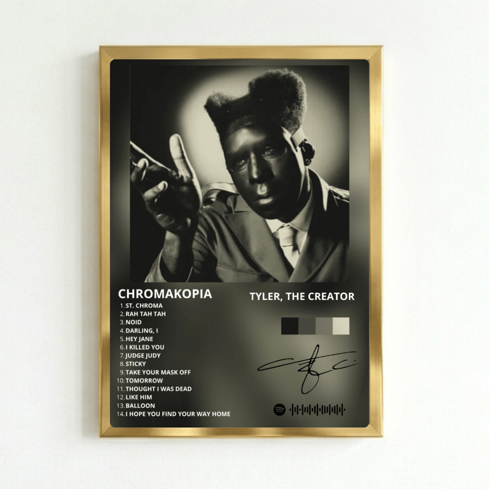 Tyler The Creator - Chromakopia Poster with Frame - Vibes DistrictTyler The Creator - Chromakopia Poster with Frame GoldVibes District