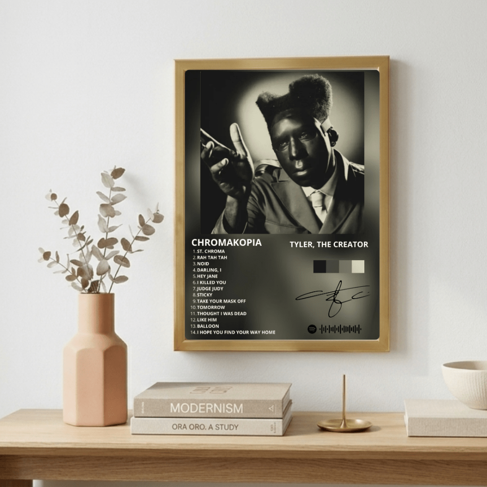 Tyler The Creator - Chromakopia Poster with Frame - Vibes DistrictTyler The Creator - Chromakopia Poster with Frame GoldVibes District