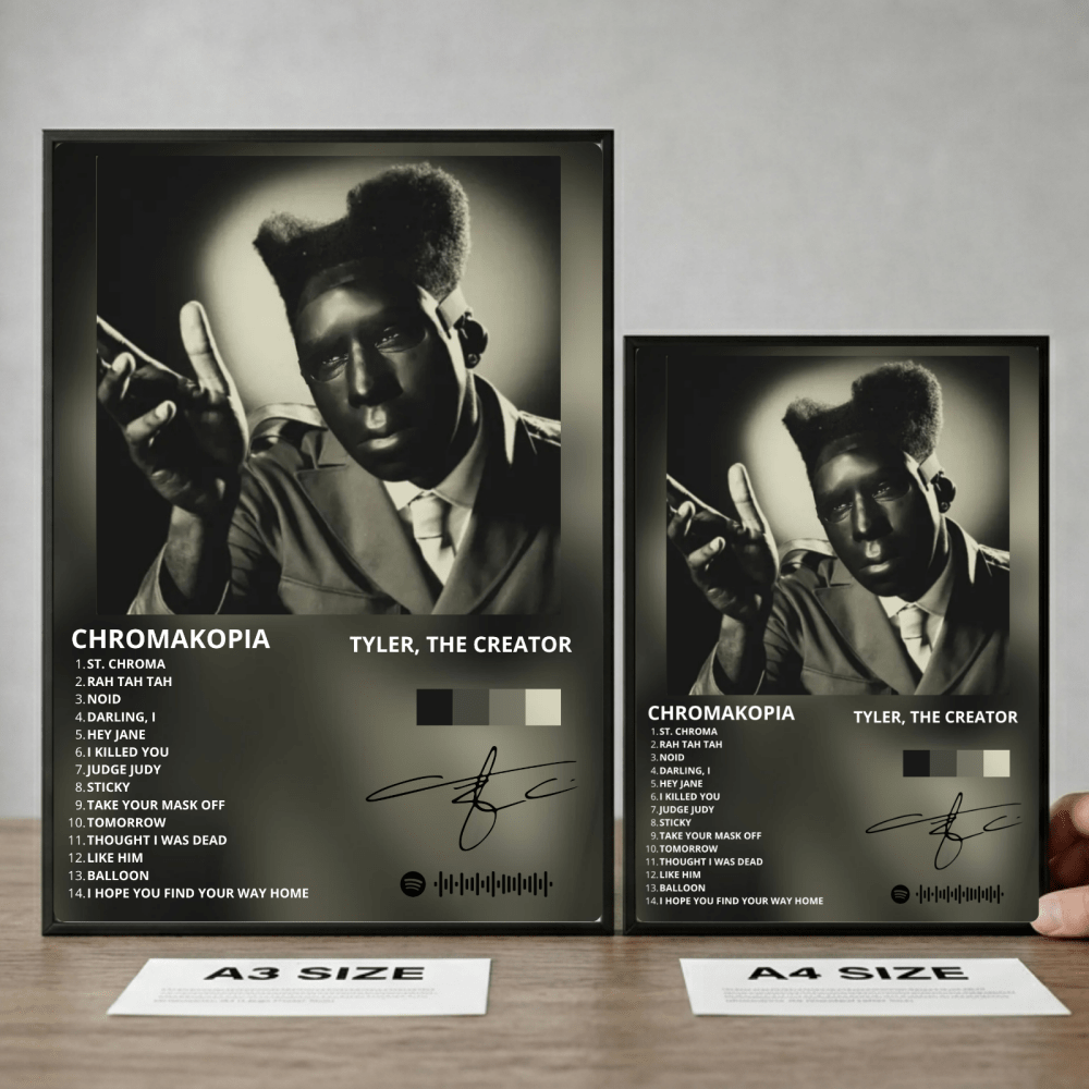Tyler The Creator - Chromakopia Poster with Frame - Vibes DistrictTyler The Creator - Chromakopia Poster with Frame GoldVibes District