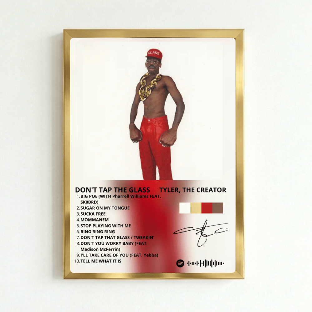 Tyler The Creator - Don't Tap The Glass Poster with Frame - Vibes DistrictTyler The Creator - Don't Tap The Glass Poster with Frame GoldVibes District
