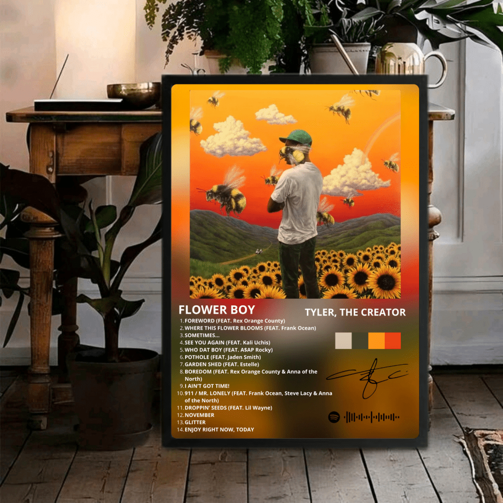 Tyler The Creator - Flower Boy Poster with Frame - Vibes DistrictTyler The Creator - Flower Boy Poster with Frame GoldVibes District