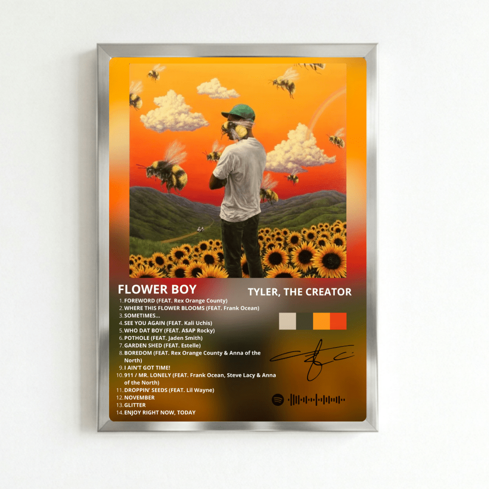 Tyler The Creator - Flower Boy Poster with Frame - Vibes DistrictTyler The Creator - Flower Boy Poster with Frame SilverVibes District