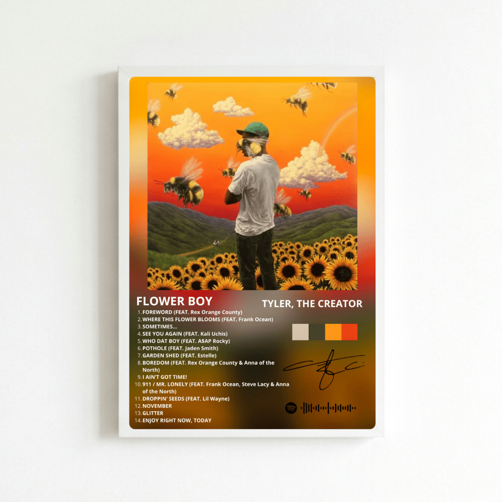 Tyler The Creator - Flower Boy Poster with Frame - Vibes DistrictTyler The Creator - Flower Boy Poster with Frame BiancoVibes District