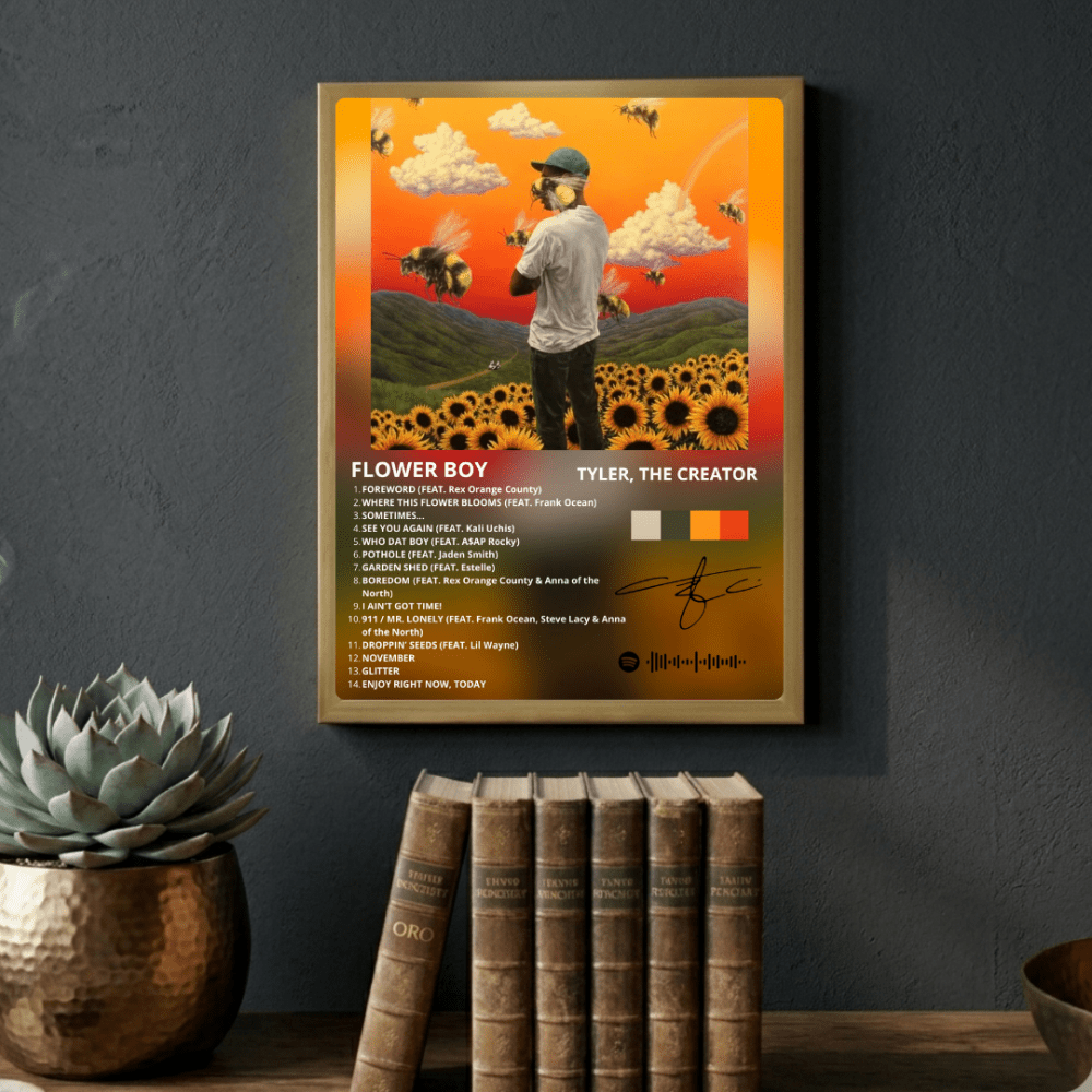 Tyler The Creator - Flower Boy Poster with Frame - Vibes DistrictTyler The Creator - Flower Boy Poster with Frame GoldVibes District