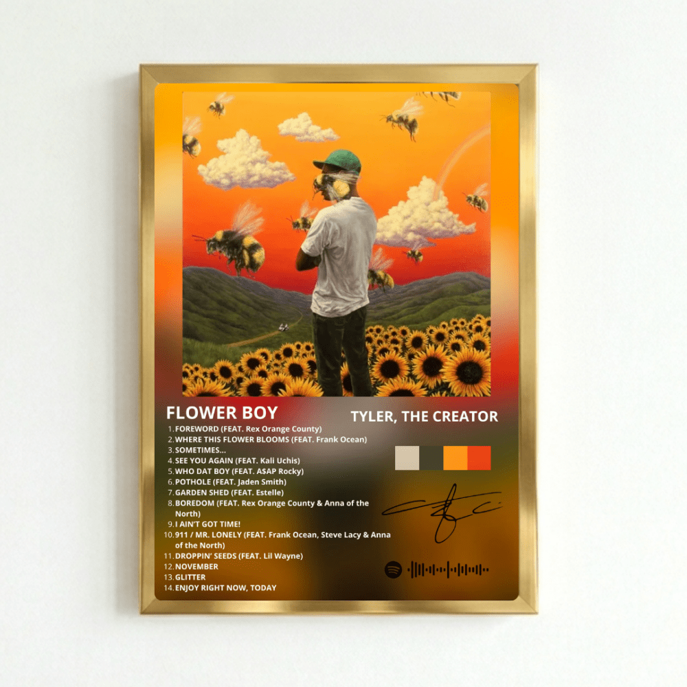 Tyler The Creator - Flower Boy Poster with Frame - Vibes DistrictTyler The Creator - Flower Boy Poster with Frame GoldVibes District