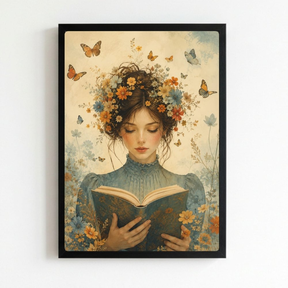 vintage book girl - Vibes Districtvintage book girl poster NeroVibes District
