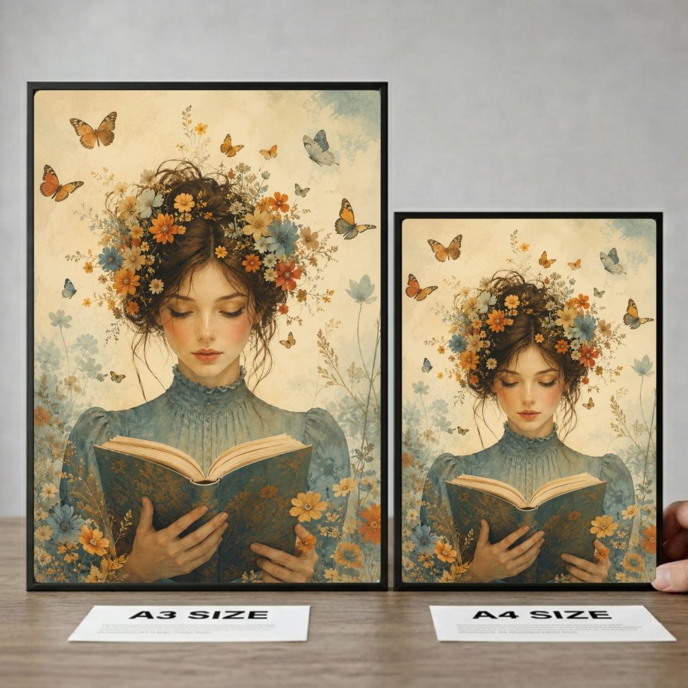 vintage book girl - Vibes Districtvintage book girl poster BiancoVibes District