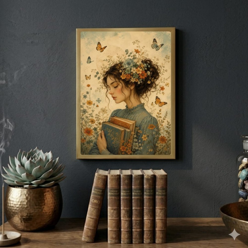 vintage book girl - Vibes Districtvintage book girl poster BiancoVibes District