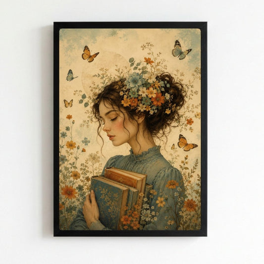 vintage book girl - Vibes Districtvintage book girl poster NeroVibes District