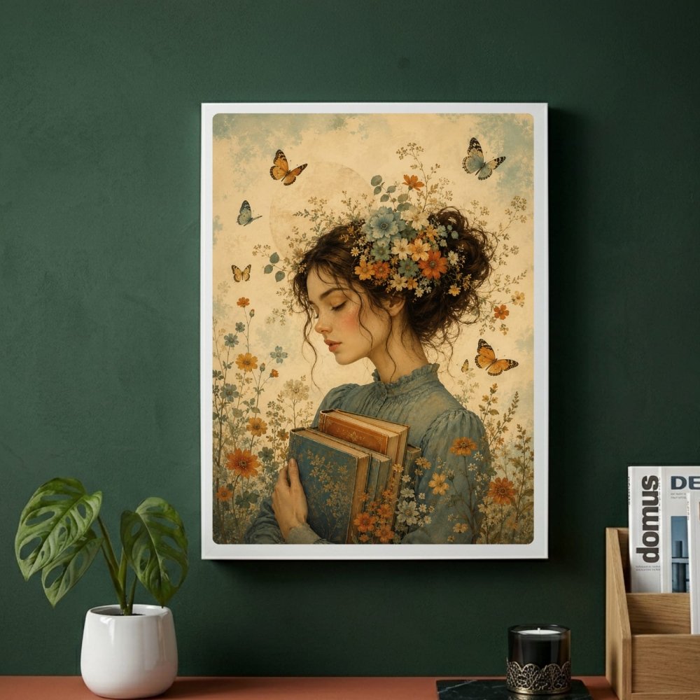 vintage book girl - Vibes Districtvintage book girl poster BiancoVibes District