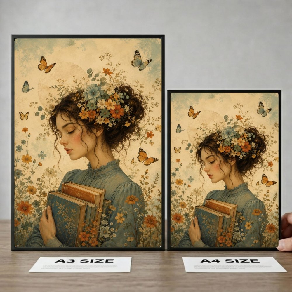 vintage book girl - Vibes Districtvintage book girl poster BiancoVibes District