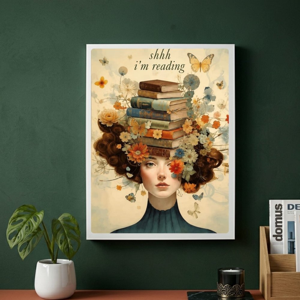 vintage girl with a book - Vibes Districtvintage girl with a book poster GoldVibes District